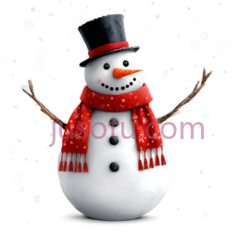 雪人,卡通,白色,红色,橙色PNG
