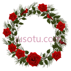 花环,插画,红色,绿色PNG