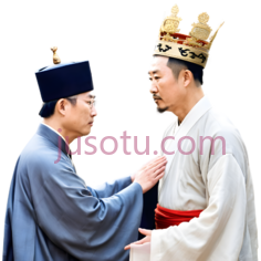 左侧人物,右侧人物,古代官员服饰,古代皇帝服饰,白色PNG