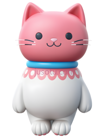 招财猫,卡通,粉色, 白色, 蓝色, PNG