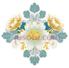 花朵,花卉图案,黄色,白色,绿色PNG