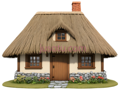 小屋,乡村,棕色,白色,绿色, PNG