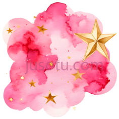 云朵,水彩画,粉色PNG