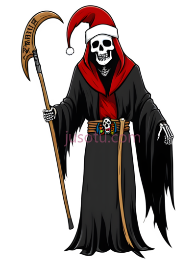 死神,卡通,黑色, 红色, 白色, PNG