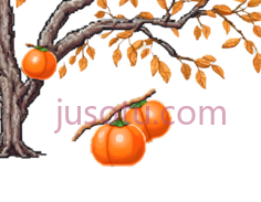 柿子树,乡村,落叶PNG