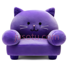 猫形椅子,卡通,紫色PNG