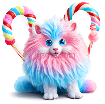 猫,卡通,粉色,蓝色,白色, PNG