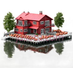 房子,现代,红色PNG