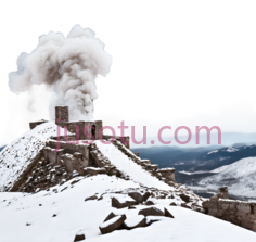 火山,自然景观,白色烟雾, 灰色岩石PNG