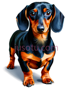 腊肠犬,插画,黑色,棕色PNG