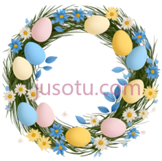 花环,卡通,蓝色,粉色,黄色PNG