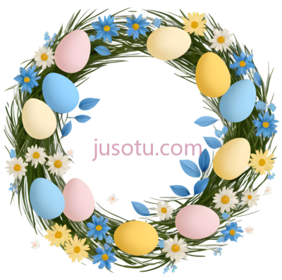 花环,卡通,蓝色,粉色,黄色, PNG