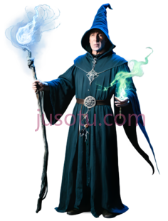 巫师,法师装束,蓝色PNG