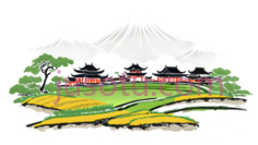 富士山,插画,白色PNG