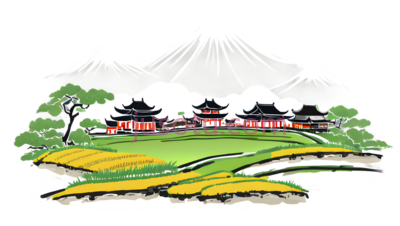 富士山,插画,白色, PNG