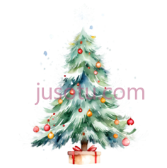 圣诞树,插画,绿色,红色,黄色PNG