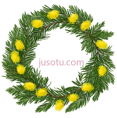 花环,自然,绿色,黄色, PNG