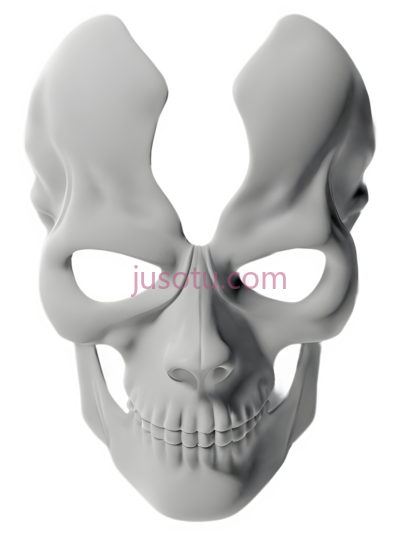 骷髅,3D,白色, PNG