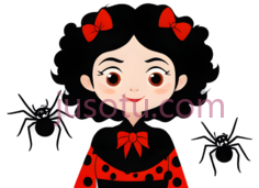 卡通人物,可爱,红色,黑色PNG