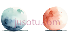 月亮,水彩画,蓝色,红色PNG