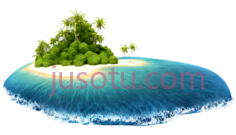 岛屿,插画,蓝色,绿色PNG