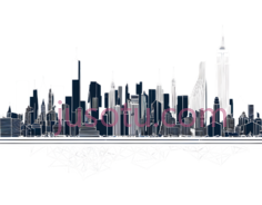 城市天际线,抽象,白色,蓝色,粉色PNG