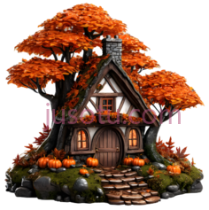 小屋,童话,橙色PNG