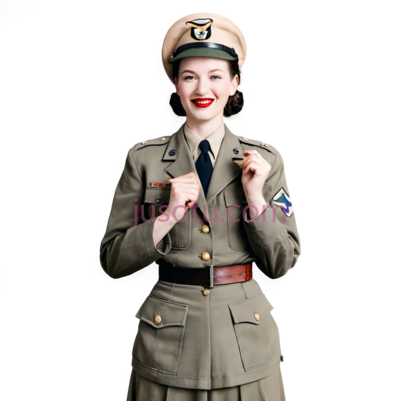 女性,军装,卡其色, PNG