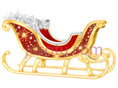 雪橇,节日,金色, 红色PNG