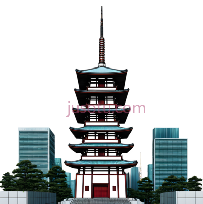 塔,多层宝塔式建筑,白色,红色, PNG