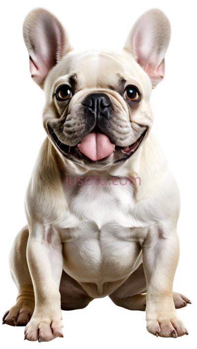 法国斗牛犬,可爱,白色, PNG