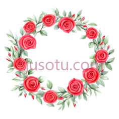 红玫瑰,花环, PNG