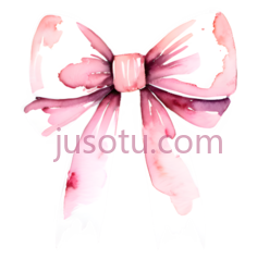 粉色蝴蝶结,水彩画PNG