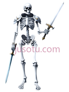 骷髅战士,卡通,白色PNG