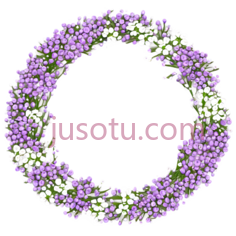 花环,圆形,紫色,白色PNG