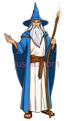 巫师,卡通,蓝色,白色,棕色PNG