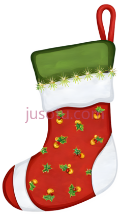 圣诞袜,卡通,红色,绿色,白色PNG