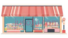 果汁店,卡通,粉色,白色PNG