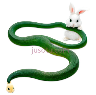 小蛇,绿色,兔子, PNG