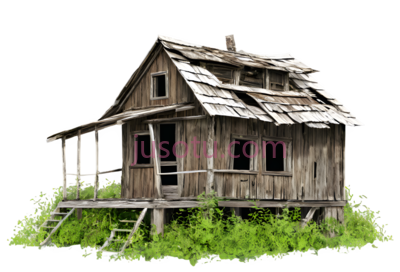 小木屋,破旧,棕色, PNG