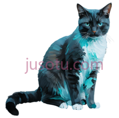 猫,浅蓝色PNG
