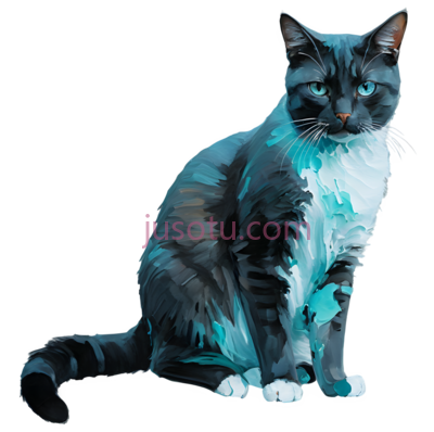 猫,浅蓝色, PNG
