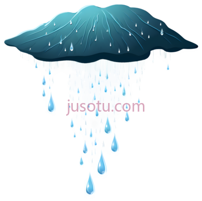 雨云,卡通,蓝色, PNG