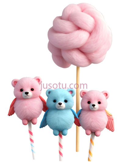 棉花糖,棒棒糖,卡通,粉色, PNG