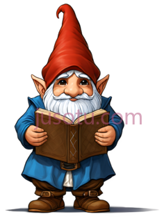 地精,卡通,红色帽子,蓝色上衣,棕色鞋子PNG