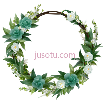 花环,自然,绿色,白色, PNG