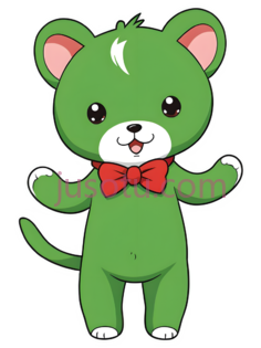 卡通猫,可爱,绿色PNG