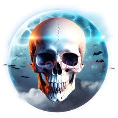 骷髅,科幻,白色PNG