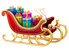 雪橇,卡通,红色,金色PNG