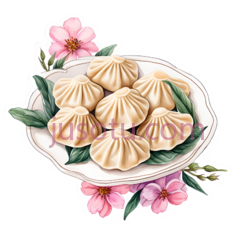 饺子,花朵PNG